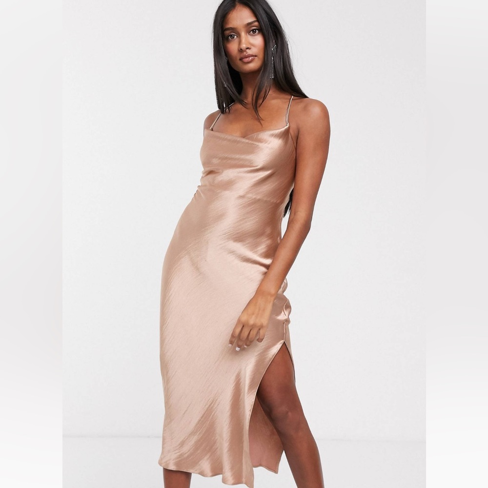ASOS DESIGN midi silk slip dress